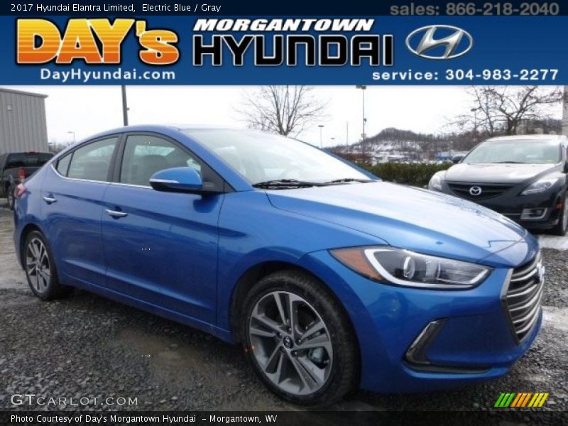 Electric Blue / Gray 2017 Hyundai Elantra Limited