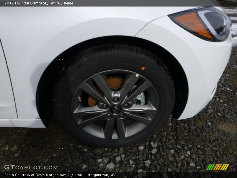 White / Beige 2017 Hyundai Elantra SE