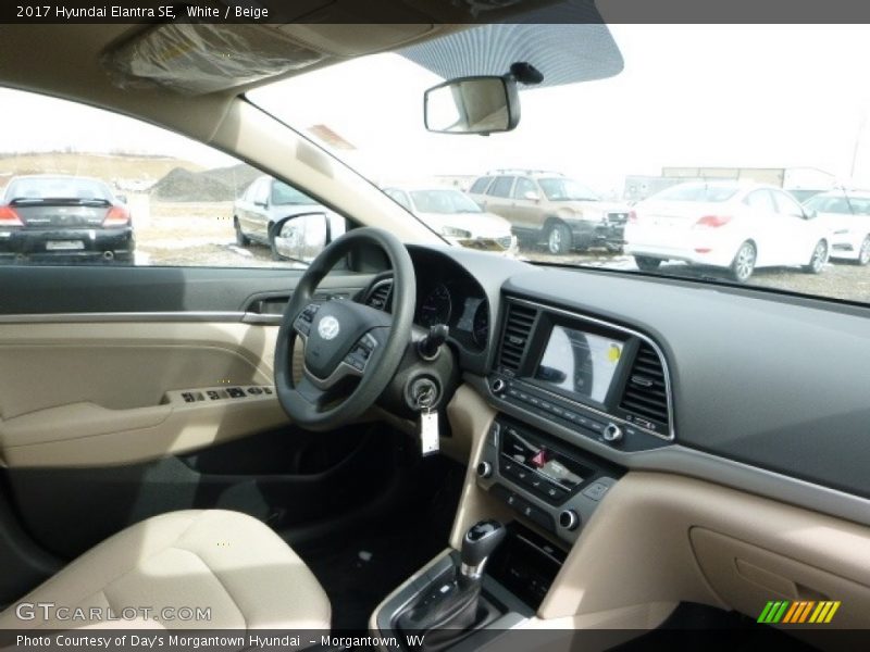 White / Beige 2017 Hyundai Elantra SE