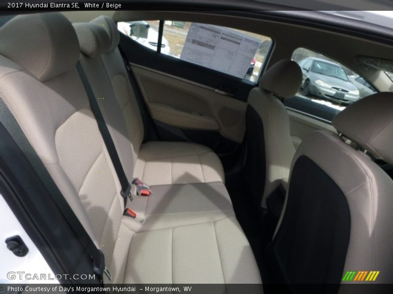 White / Beige 2017 Hyundai Elantra SE