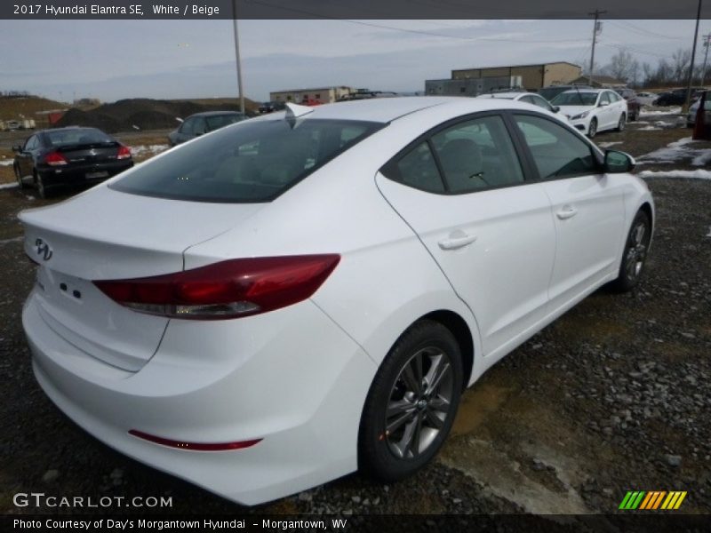 White / Beige 2017 Hyundai Elantra SE