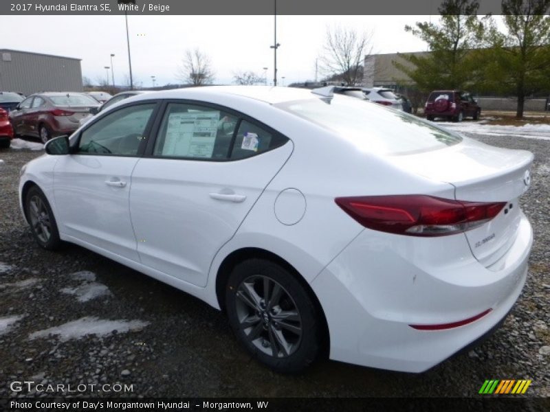 White / Beige 2017 Hyundai Elantra SE