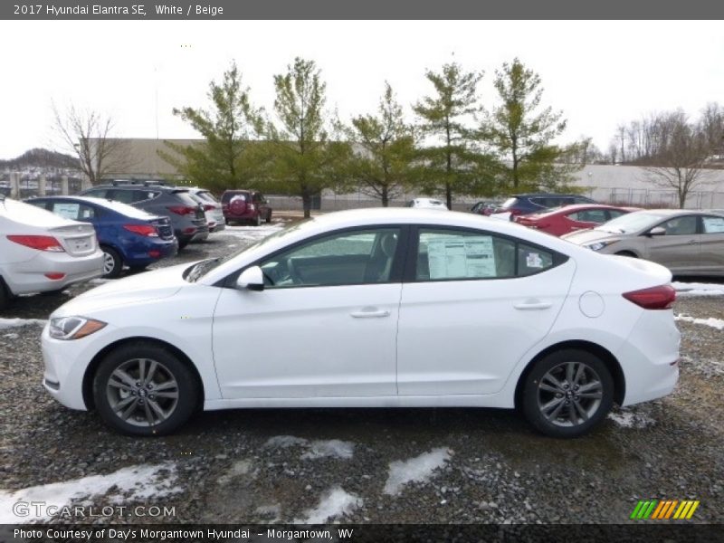 White / Beige 2017 Hyundai Elantra SE
