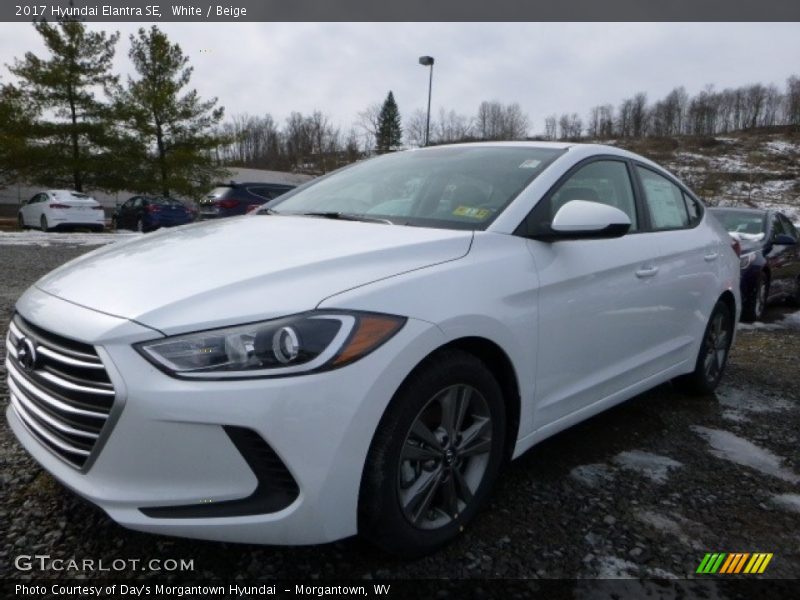 White / Beige 2017 Hyundai Elantra SE