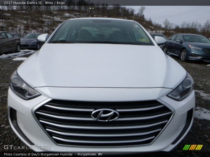 White / Beige 2017 Hyundai Elantra SE