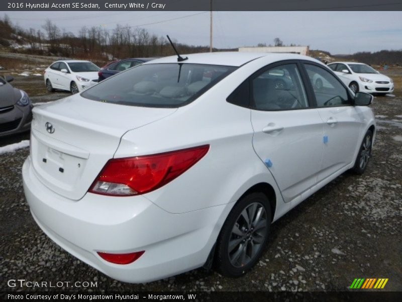 Century White / Gray 2016 Hyundai Accent SE Sedan