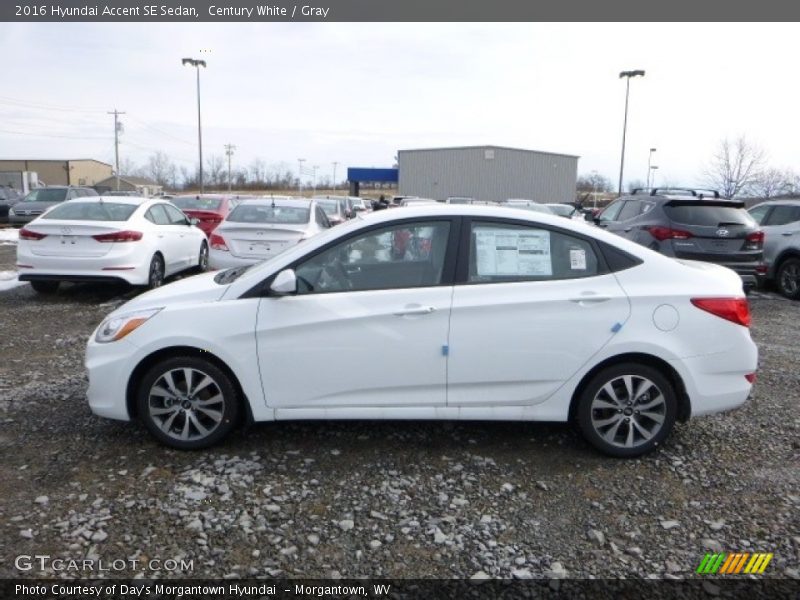 Century White / Gray 2016 Hyundai Accent SE Sedan