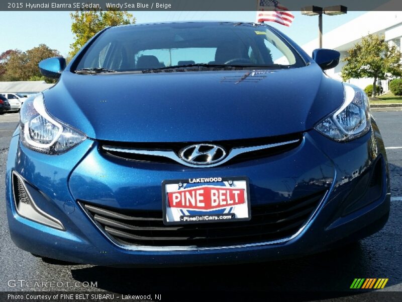 Windy Sea Blue / Beige 2015 Hyundai Elantra SE Sedan