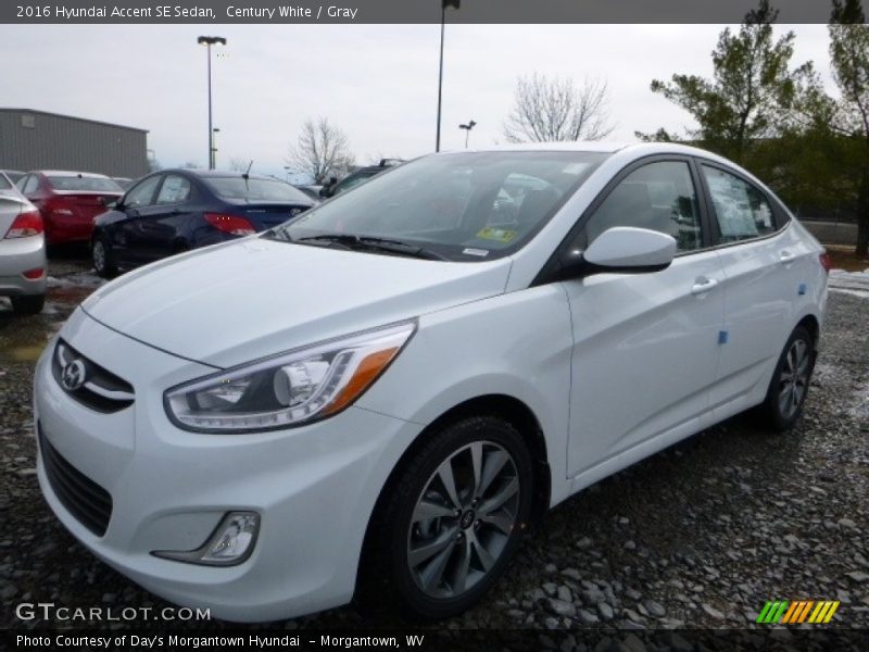 Century White / Gray 2016 Hyundai Accent SE Sedan
