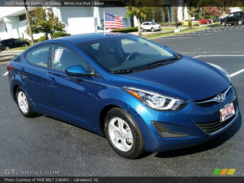 Windy Sea Blue / Beige 2015 Hyundai Elantra SE Sedan