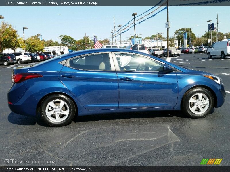 Windy Sea Blue / Beige 2015 Hyundai Elantra SE Sedan