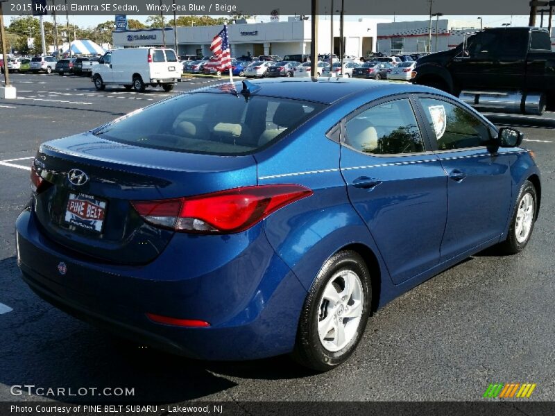Windy Sea Blue / Beige 2015 Hyundai Elantra SE Sedan