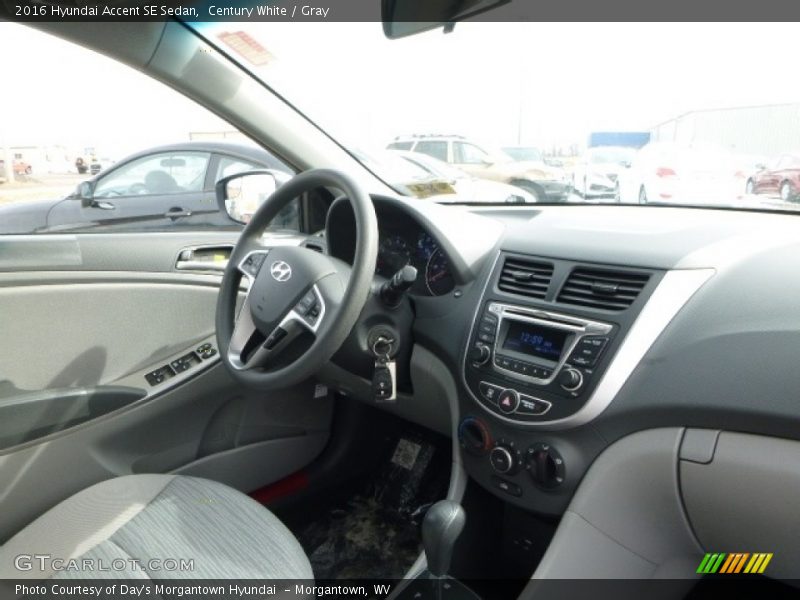 Century White / Gray 2016 Hyundai Accent SE Sedan