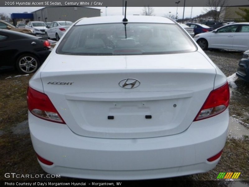 Century White / Gray 2016 Hyundai Accent SE Sedan