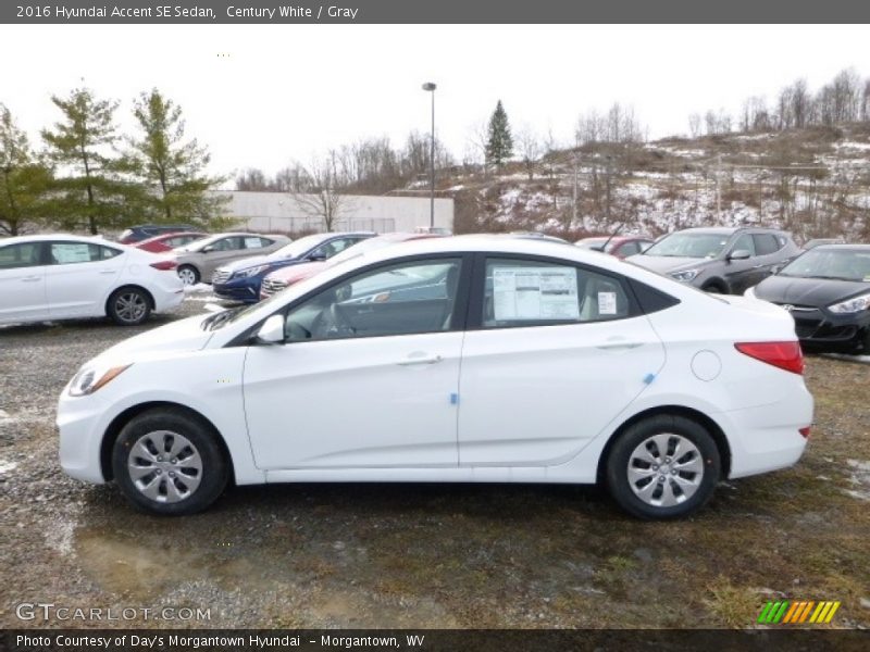 Century White / Gray 2016 Hyundai Accent SE Sedan