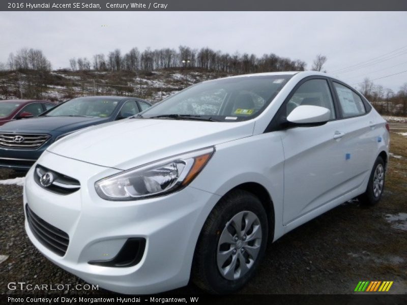 Century White / Gray 2016 Hyundai Accent SE Sedan