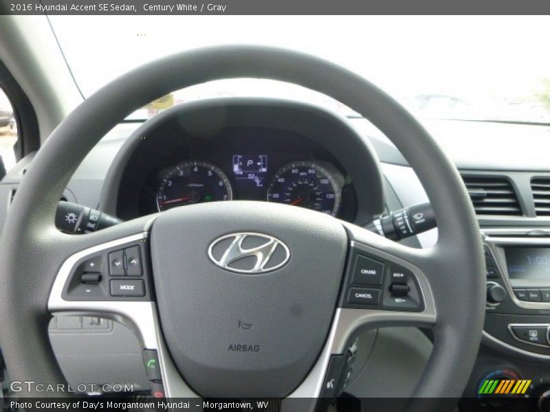 Century White / Gray 2016 Hyundai Accent SE Sedan