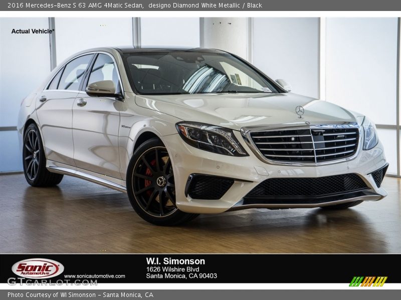 designo Diamond White Metallic / Black 2016 Mercedes-Benz S 63 AMG 4Matic Sedan