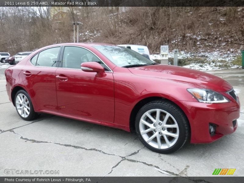 Matador Red Mica / Black 2011 Lexus IS 250 AWD