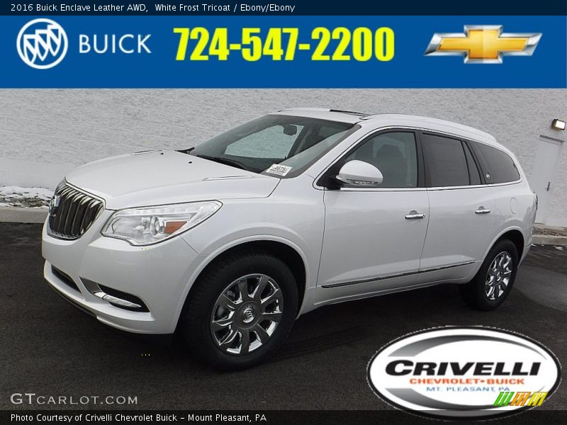 White Frost Tricoat / Ebony/Ebony 2016 Buick Enclave Leather AWD