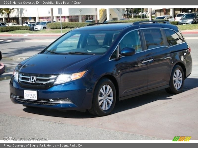 Obsidian Blue Pearl / Gray 2015 Honda Odyssey EX