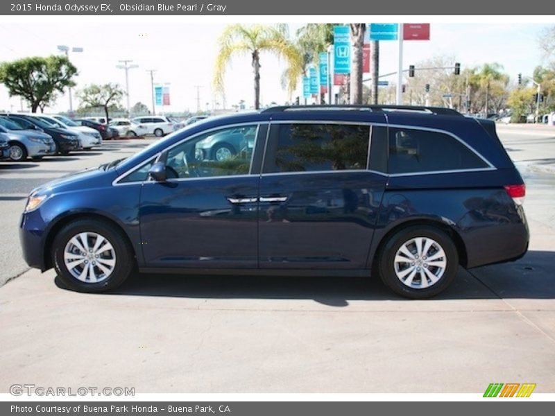 Obsidian Blue Pearl / Gray 2015 Honda Odyssey EX