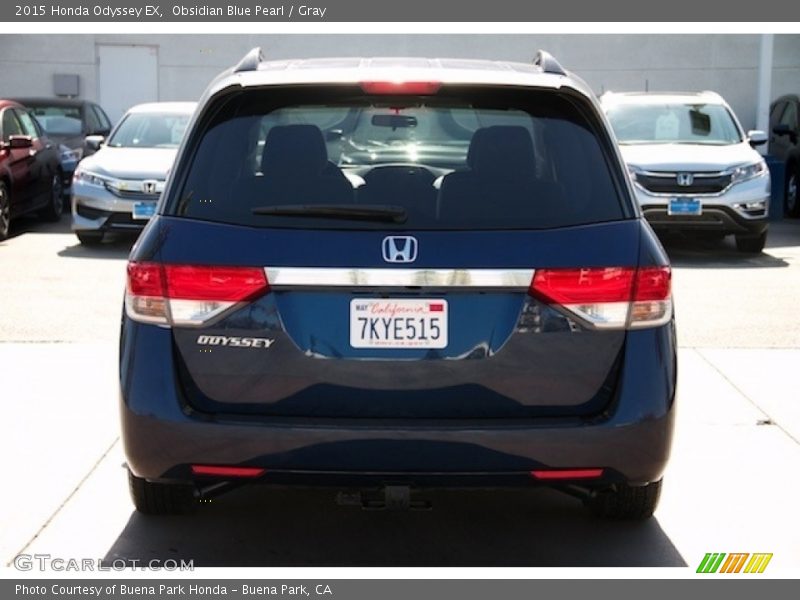 Obsidian Blue Pearl / Gray 2015 Honda Odyssey EX