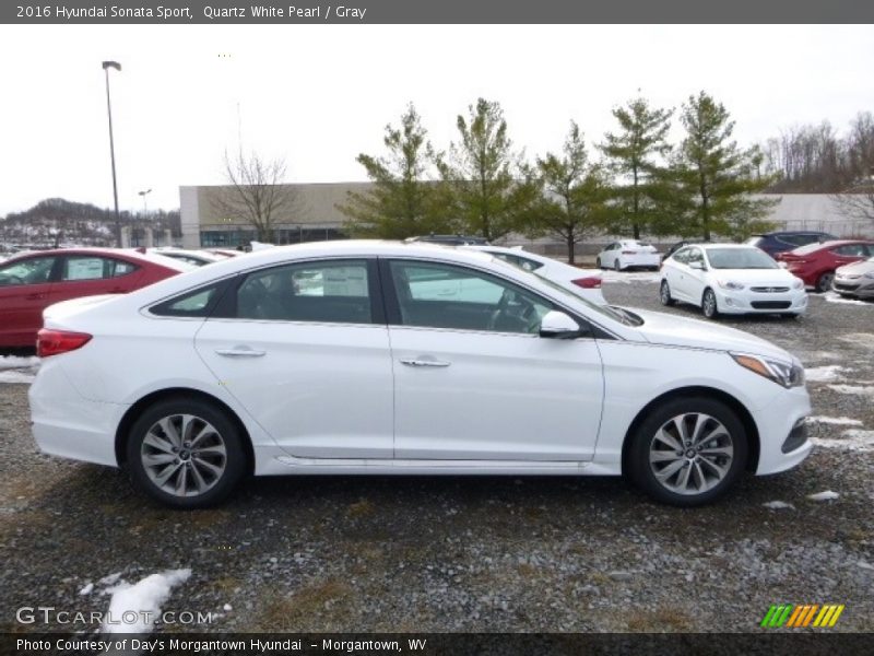 Quartz White Pearl / Gray 2016 Hyundai Sonata Sport