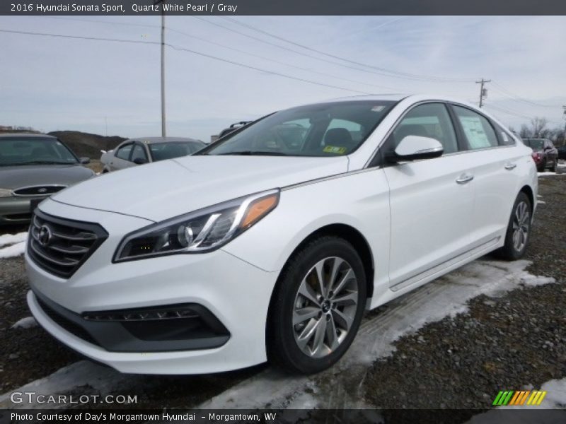 Quartz White Pearl / Gray 2016 Hyundai Sonata Sport