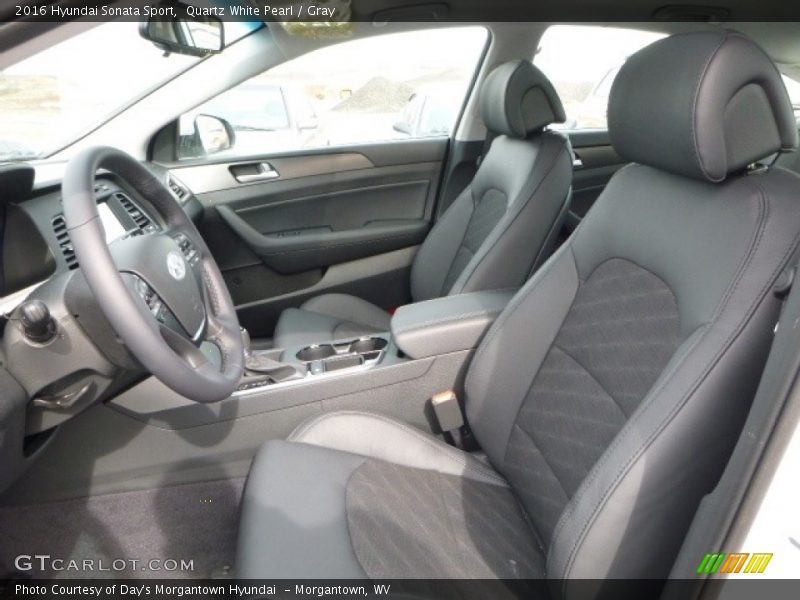 Quartz White Pearl / Gray 2016 Hyundai Sonata Sport