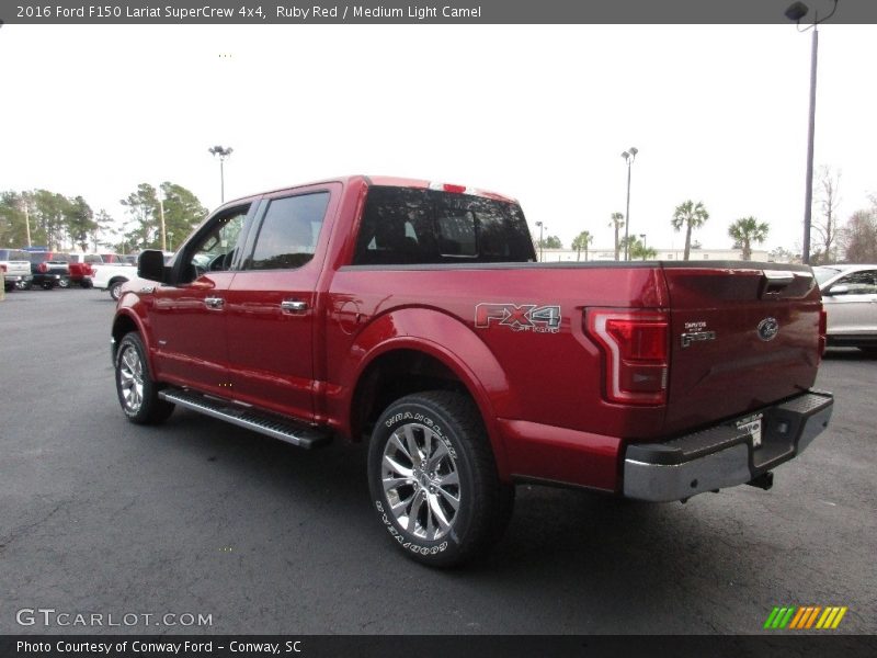 Ruby Red / Medium Light Camel 2016 Ford F150 Lariat SuperCrew 4x4