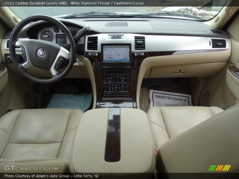 White Diamond Tricoat / Cashmere/Cocoa 2011 Cadillac Escalade Luxury AWD