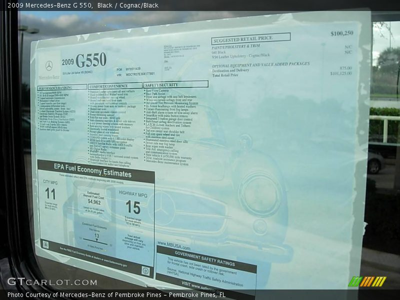 Black / Cognac/Black 2009 Mercedes-Benz G 550