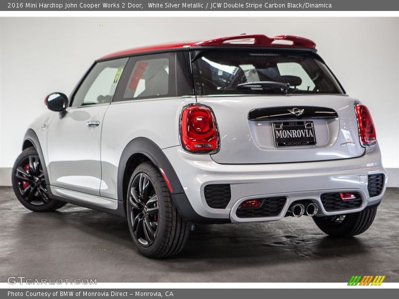 White Silver Metallic / JCW Double Stripe Carbon Black/Dinamica 2016 Mini Hardtop John Cooper Works 2 Door