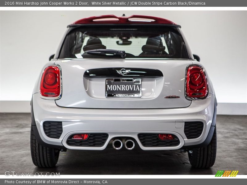 White Silver Metallic / JCW Double Stripe Carbon Black/Dinamica 2016 Mini Hardtop John Cooper Works 2 Door