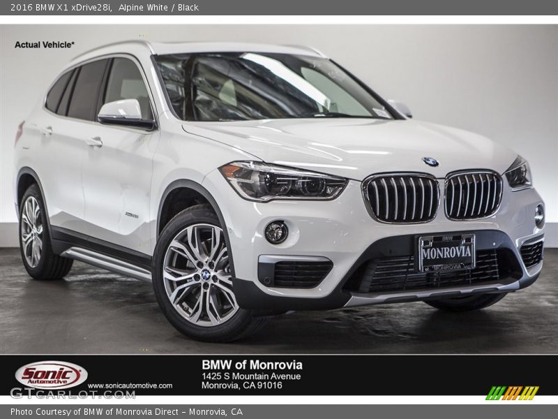 Alpine White / Black 2016 BMW X1 xDrive28i