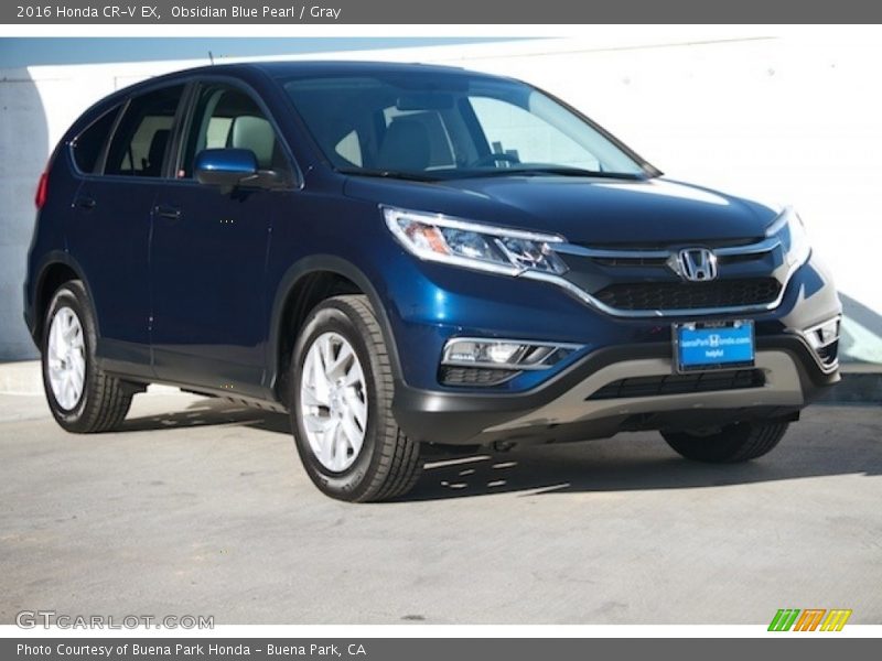 Obsidian Blue Pearl / Gray 2016 Honda CR-V EX