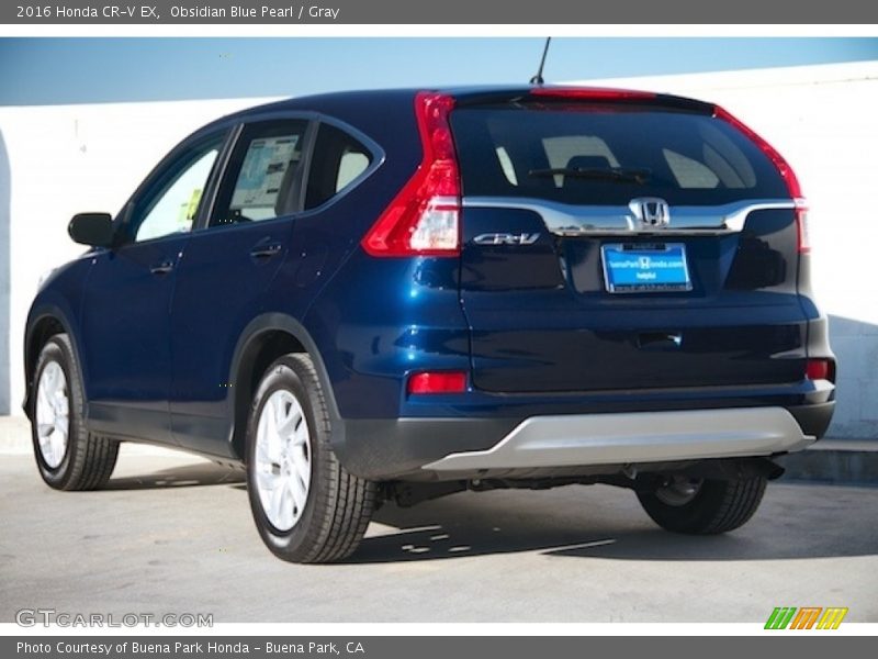 Obsidian Blue Pearl / Gray 2016 Honda CR-V EX
