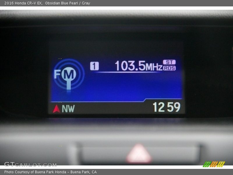 Obsidian Blue Pearl / Gray 2016 Honda CR-V EX