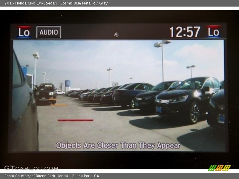 Cosmic Blue Metallic / Gray 2016 Honda Civic EX-L Sedan