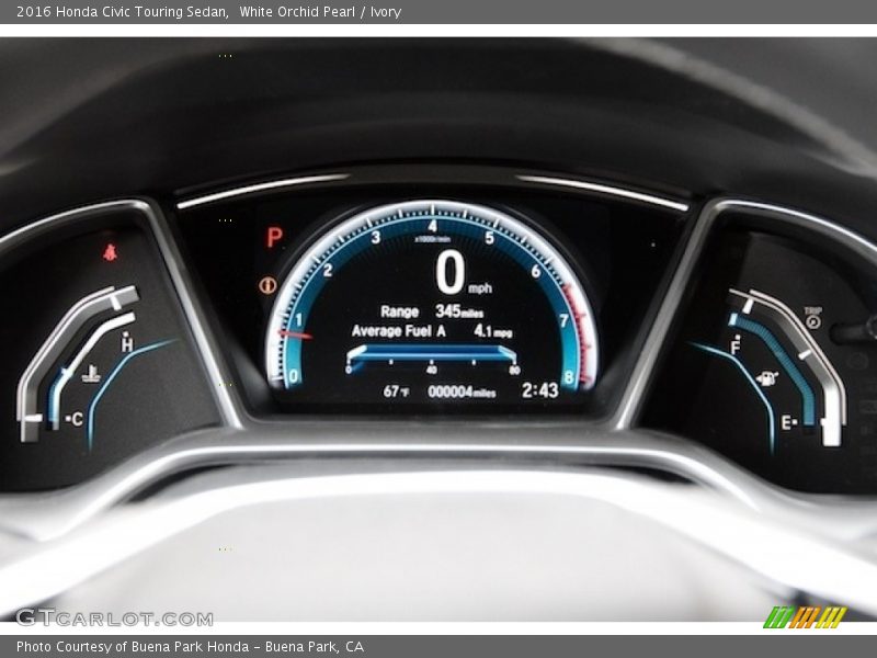 White Orchid Pearl / Ivory 2016 Honda Civic Touring Sedan
