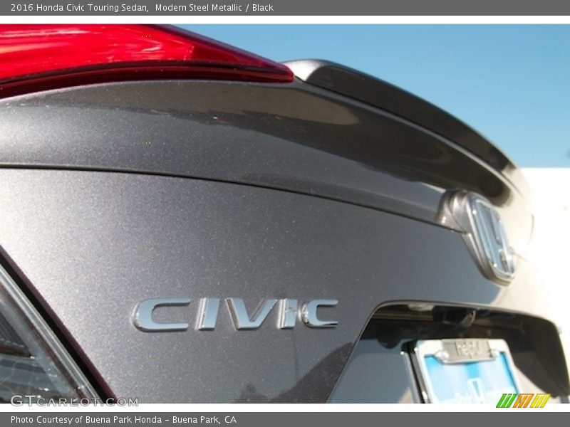 Modern Steel Metallic / Black 2016 Honda Civic Touring Sedan
