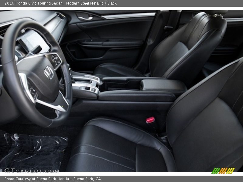 Modern Steel Metallic / Black 2016 Honda Civic Touring Sedan