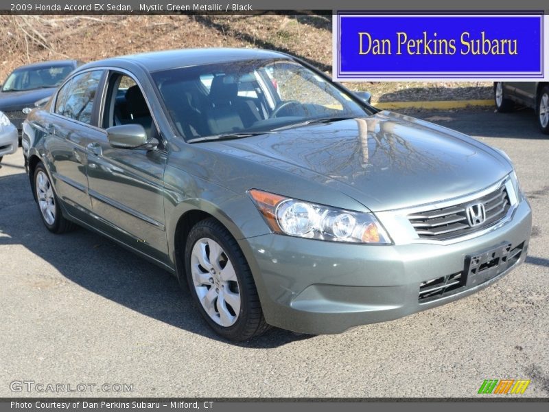 Mystic Green Metallic / Black 2009 Honda Accord EX Sedan