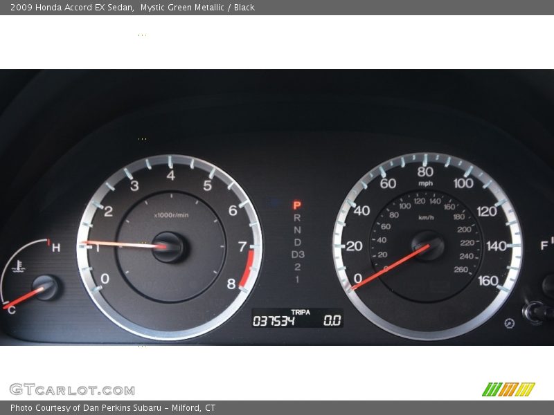 Mystic Green Metallic / Black 2009 Honda Accord EX Sedan