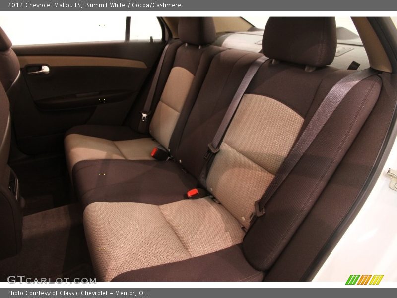 Rear Seat of 2012 Malibu LS