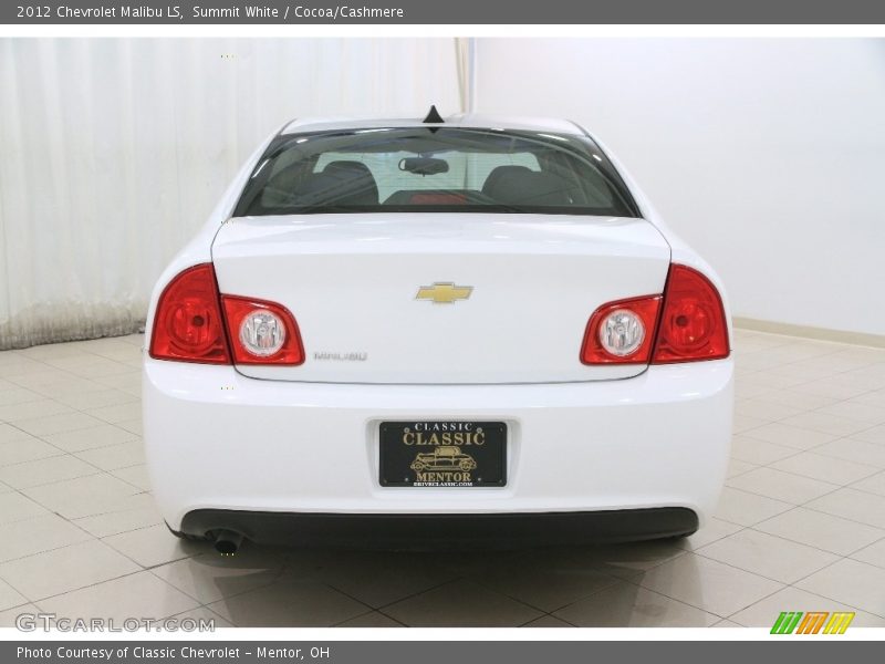 Summit White / Cocoa/Cashmere 2012 Chevrolet Malibu LS