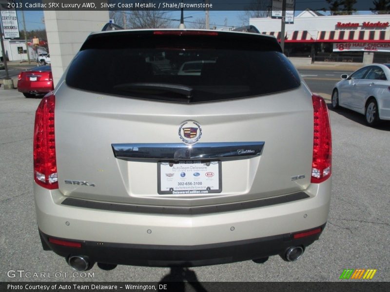 Silver Coast Metallic / Shale/Brownstone 2013 Cadillac SRX Luxury AWD