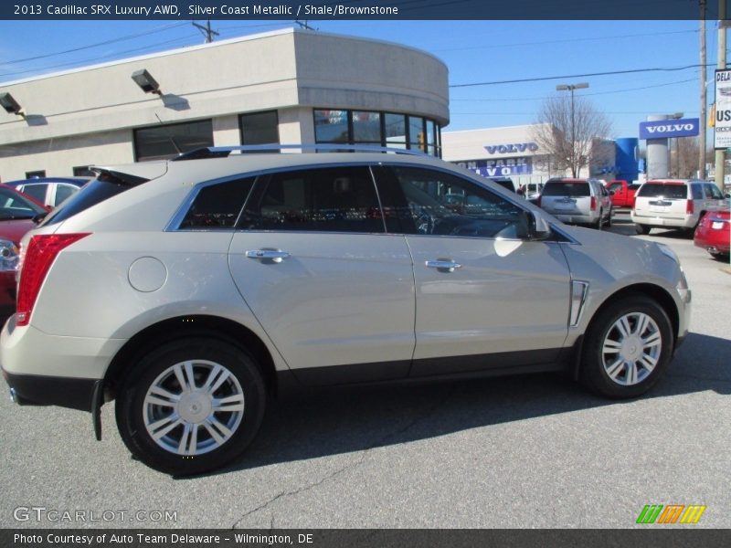 Silver Coast Metallic / Shale/Brownstone 2013 Cadillac SRX Luxury AWD
