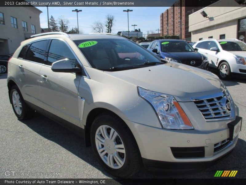 Silver Coast Metallic / Shale/Brownstone 2013 Cadillac SRX Luxury AWD